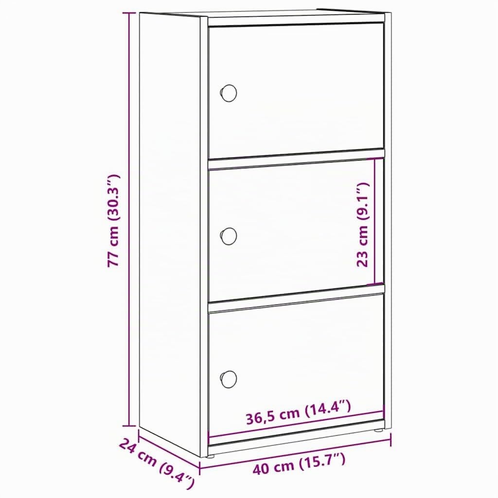 vidaXL Estantería de Madera de ingeniería Blanca 40x24x77 cm, estantería para Libros, estantería para Libros, Estante de Almacenamiento