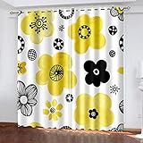 Blickdicht Vorhänge - Kinderzimmer Kinderzimmer Kindergarten Cartoon Blumen Volldruck,150x166cm Gardinen Wohnzimmer Schiebevorhänge für Schlafzimmer - Trennwand Gardine Ösenvorhang