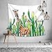 RTEAQ Gobelin żyrafa kaktus gobelin wezgłowie wisząca narzuta na ścianę akademik gobelin dekoracja domu tkanina - 90 x 140 cm