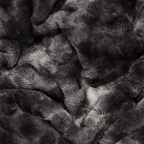 Chanasya Double Sided Oversized Faux Fur Wolf Super Soft Faux Fur Throw Blanket - Fuzzy Plush Cozy Blanket For Sofa Chair Couch Living Room Bedroom Birthday Gift And Home Decor (60X80 Inches) Charcoal #TOP7