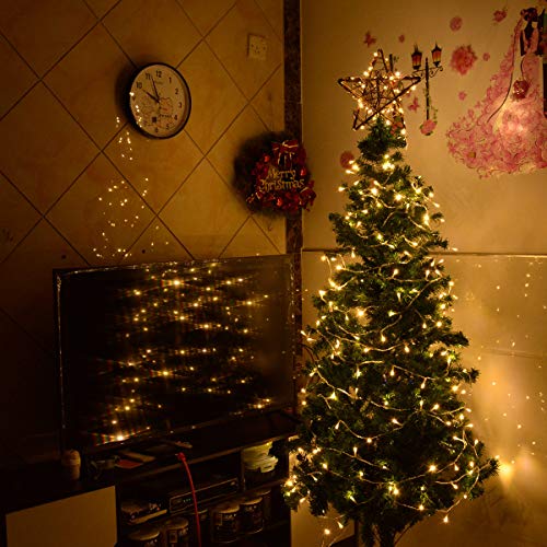 Kingleder Star Tree Toppers Christmas Decorations, Lighted Rustic Rattan Star With Battery Operated Copper Wire Lights For Christmas Tree Decorations(Warm White) #TOP4