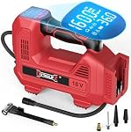 DIYtoolifz Cordless Tire Inflator Air Compressor Compatible with Milwaukee 18V, 160PSI Portable LED Light Handheld Air Pump with Digital Pressure Gauge for Cars Motorcycles Bikes