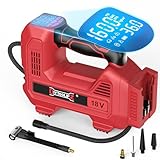 DIYtoolifz 160PSI Cordless Tire Inflator Compatible with Milwaukee 18V Air Compressor, Portable Air Pump Automatic Shut Off, LED Light, Digital Pressure Gauge for Cars Motorcycles Bikes (Bare Tool)