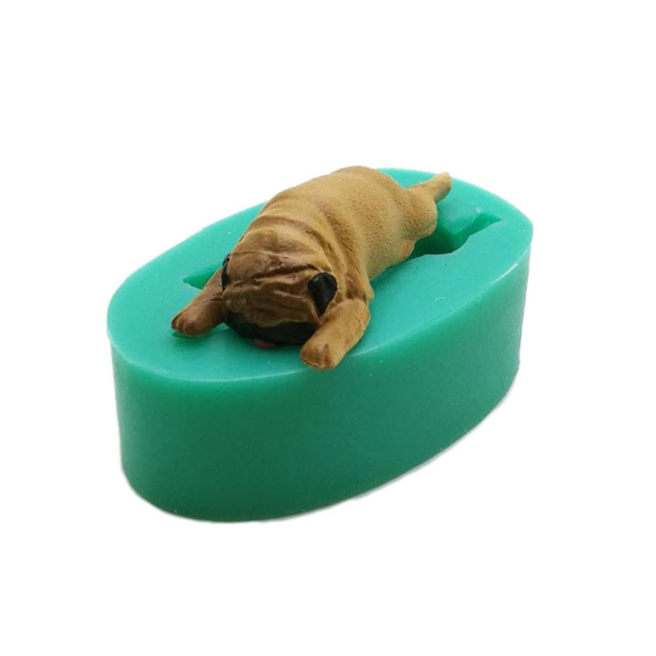 1PCS Mini Pug Dog Mould Ice Mould Candle Mould Fondant Mould Silicone Mould for Mousse Cake Sugar Craft Gumpaste Clay Chocolate Candy