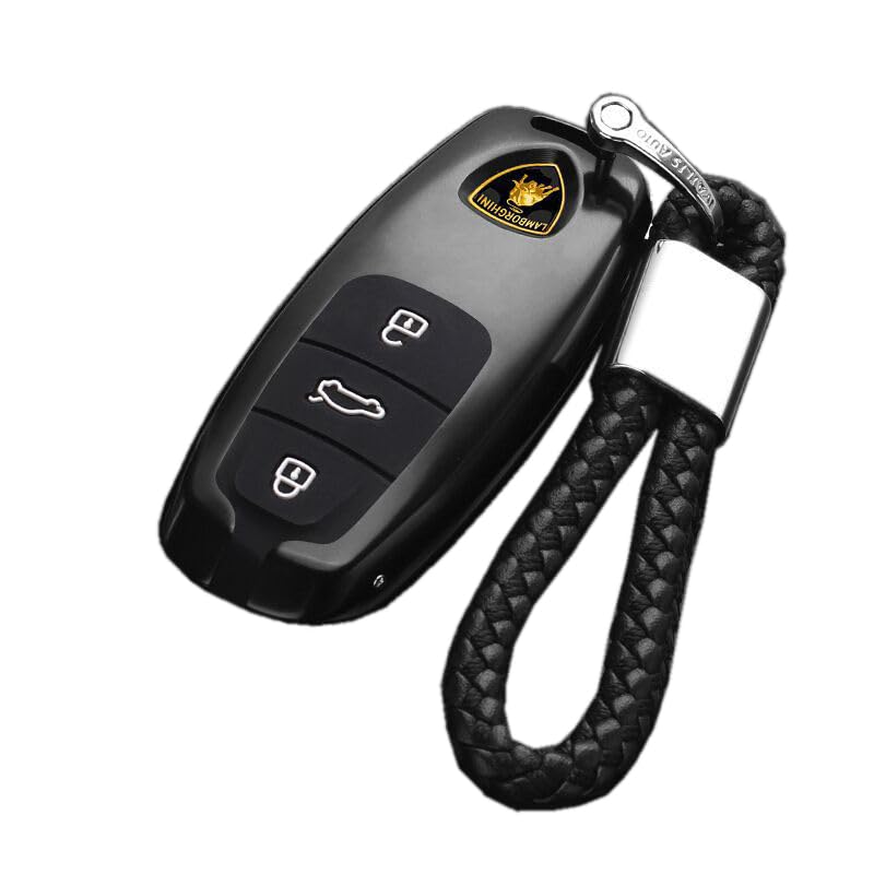 Remote Smart Car Key Fob Protector for Lamborghini Urus, Premium Full Protection Key Case Shell Accessories,3 Style Three-A Black