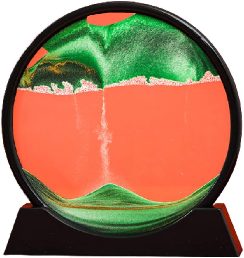 3D Sand Art Liquid Motion Dynamic Sand Art Round Glass