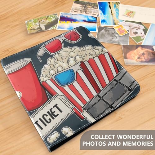 Álbum de fotos adhesivo DIY álbum scrapbook con diseño de cuero PU, 3 anillos, 40 páginas, tamaño 8x10 para recuerdos miniatura 5