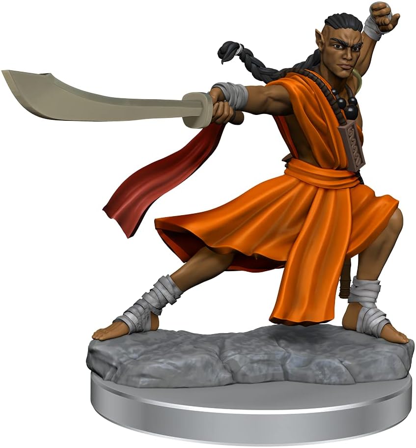 WizKids D&D Frameworks: Elf Monk Male - Unpainted and Unassembled
