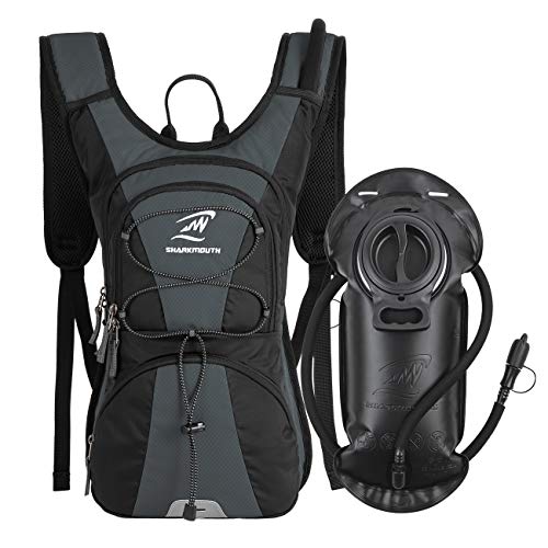SHARKMOUTH FLYHIKER Hiking Hydration Backpack Pack with 2.5L BPA Free Water Bladder, Lightweight