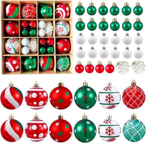 42 Stück Kunststoff Weihnachtskugeln Plastik Christbaumschmuck...