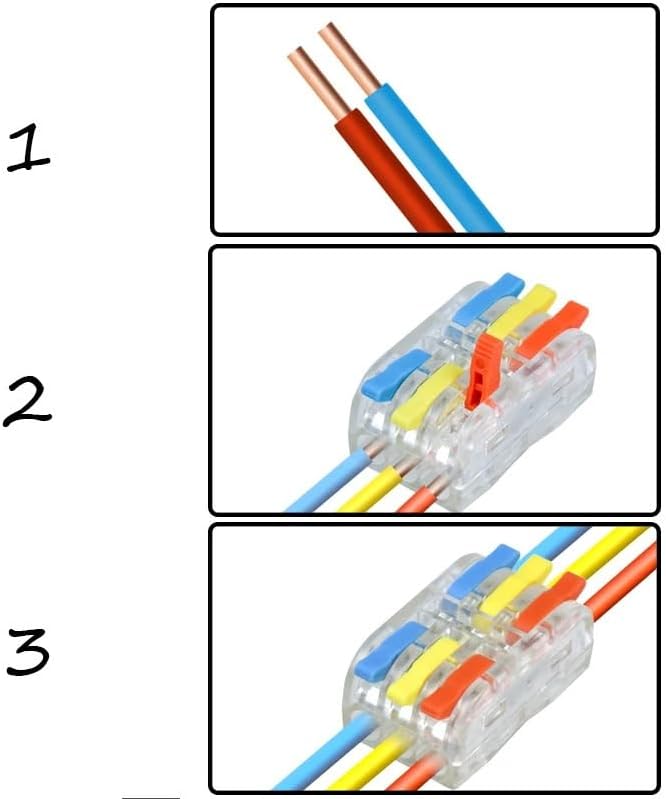 Fast Wire Connector Compact Splitter Lamp Wiring Cable Connector Push-in Conductor Terminal Block(93M-A,10 PCS)