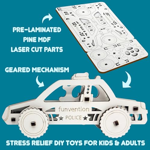 Image of Funvention Birthday Return Gifts (Pack of 24) Fun Fidgets - Cars Series | DIY Mini Mechanical Models 3D Puzzle Return Favours for Kids Birthday Party 5+ Years Made in India Toys Return Gift, Silver