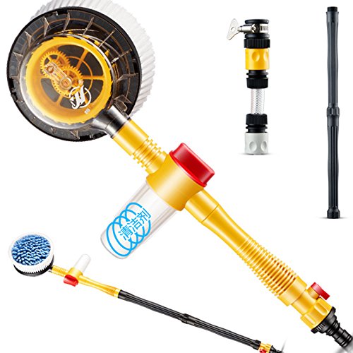 Blueshyhall Brosse de Lavage de Voiture, Kit de Nettoyage de Voiture Telescopique avec Pistolets à Eau Haute Pression, Lavage de Voiture Pulvérisateur Rotative, Kit de Nettoyage de Voitures Extérieur Cover
