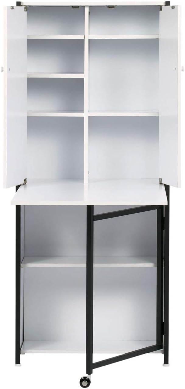 Offex Multipurpose Storage Craft Armoire - Charcoal/White