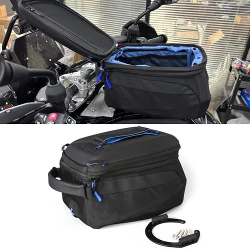 Chaoouyue Motorcycle Fuel Tank Bag 6-8L Fit for BMW R1300GS Adventure GS1300 R 1300 GS ADV (2025 2024 2023) Waterproof Quick Release Luggage Storage Bag Front Tool Bag Black Portable Backpack
