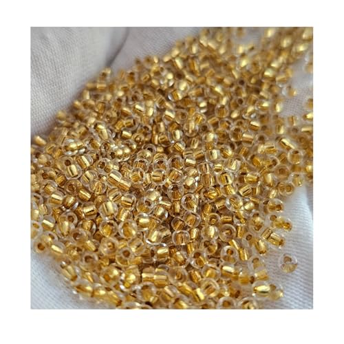 Beaditwearitloveit 8/0 - Cuentas con forro de oro de 24 quilates, joyería Loc (forro de oro de 14 quilates transparente