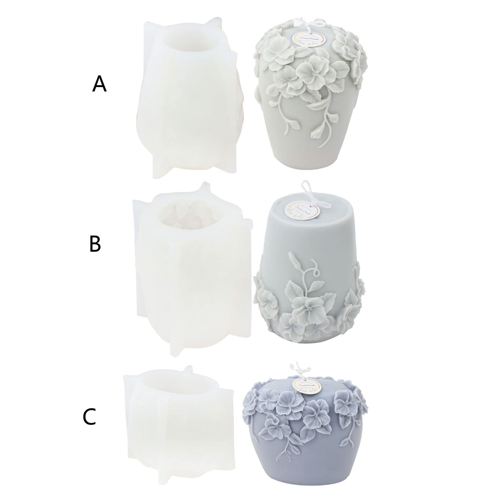 Cylinder Candle Molds,Rattan Flowers Silicone Candle Mold for Candle Making,Soap Mould Resin Casting Molds for Jewelry Making