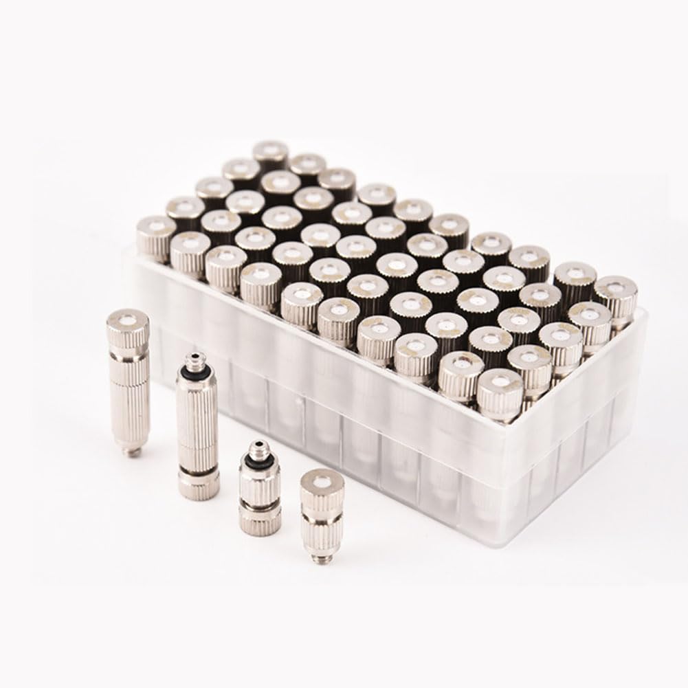 Ugelli nebulizzatori in acciaio inossidabile con filettatura 3/16". | Sistema di raffreddamento esterno/serra/paesaggistica(Stainless Steel-3 Sections,0.6mm hole diameter)