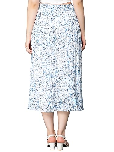 Image of NUEVOSDAMAS Floral Printed Pleated Navy /Multi Skirt
