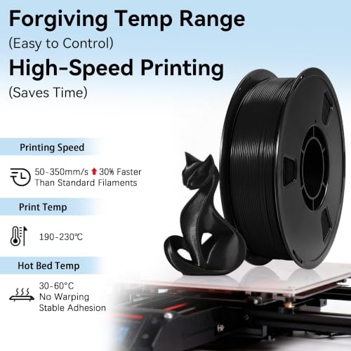 Image of Dynta PLA 3D Printing Filament 1KG - 1.75mm High Precision ±0.02mm 3D Printer Filament, Compatible with Creality Ender-3 V3, Prusa Mini+, Perfect for Beginners and Hobby DIY Users, Black & White