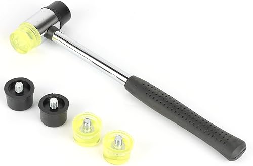 Martillo de goma de doble cabeza con 2 gomas suaves y 2 puntas de cabeza de plástico duro de 1181in de diámetro de la cabeza