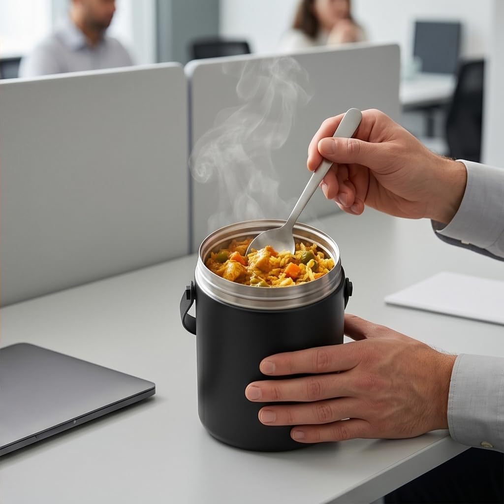Vacuum Food Jar - Bowl & Spoon Included -6