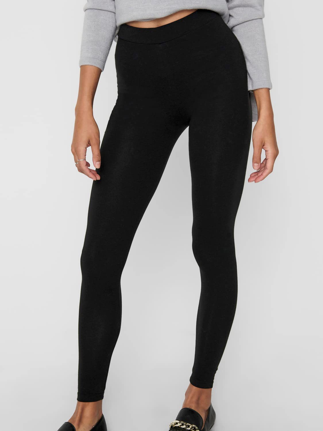 ONLY Damen-Leggings im 3er-Pack, blickdichte Stretch-Leggings aus Baumwolle, weiche & Bequeme Yogahosen, schmale Passform, Leggings zum Hineinschlüpfen für Fitnessstudio, Sport, Freizeit & den Alltag
