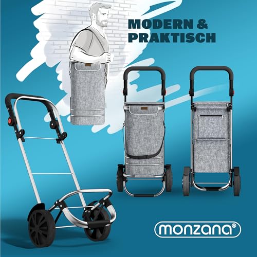 MONZANA® 3in1 Einkaufstrolley 56L bis 50 kg klappbar abnehmbare Tasche Handwagen Einkaufswagen...