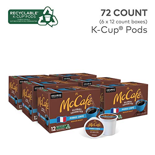 Image of McCafe Paris Cafe, Single Serve Coffee Keurig K-Cup Pods, Medium Roast Coffee, 72 Count