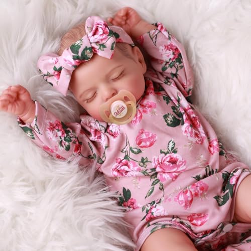 BABESIDE Lifelike Reborn Baby Dolls - Sleeping Realistic Newborn Soft Body Real Life Girl Dolls with Accessories Gifts for Kids Age 3 + & Collection, 20 inches