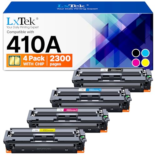 LxTek 410A CF410A 410X Kompatible für HP 410A Schwarz CF410X 410 A für HP MFP M477fdw Toner für Color LaserJet Pro MFP M477fdw Toner M377dw M477fnw M452dn M477fdn CF411A CF412X CF413X (4er-Pack)