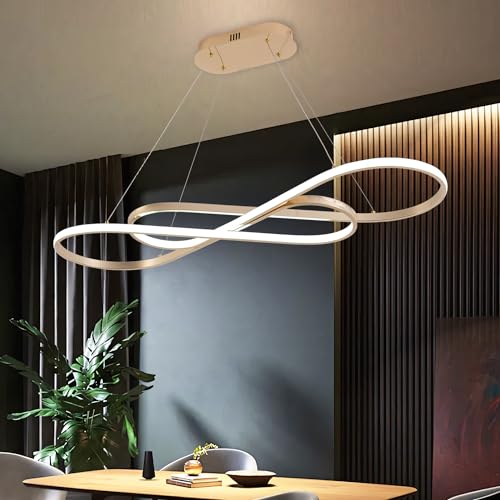 Image of Electroplated Gold Modern LED Pendant Chandelier