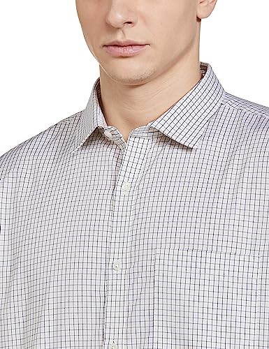 Image of Park Avenue Slim Fit Pure Cotton Checks Pattern Semi Cutaway Collar Formal Shirt