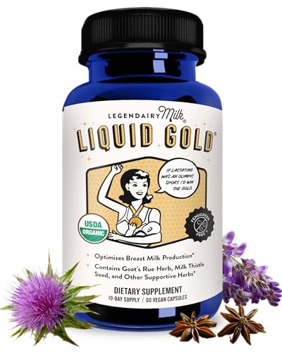 Image of Legendairy Milk Liquid Gold Lactation Support | Lactation Supplement with Organic Goats Rue, Milk Thistle, Shatavari, Fennel, Alfalfa & Anise | Breastfeeding Supplements, 60 Count