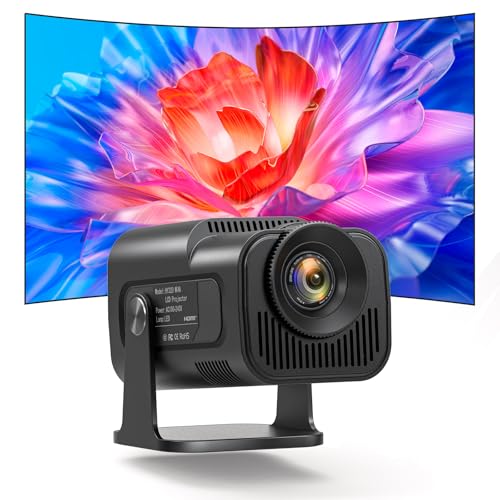 OKYUK Vidéoprojecteur, 1080P Mini Projecteur 4k, Videoprojecteur Portable, Projecteur Rotatif à 180 Degrés avec Plusieurs Ports
