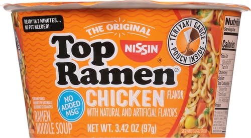 Image of Nissin Top Ramen Bowl Ramen Noodle Soup, Chicken, 3.42 Ounce