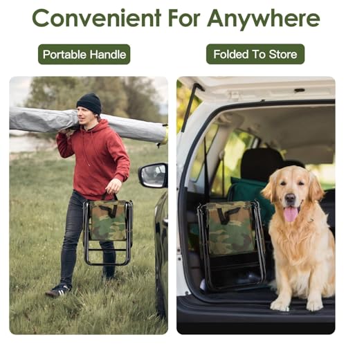 Image of Evona Folding Camping Chair with Cooler Bag & Backrest | Portable Outdoor Chair for Picnic, Travel, Beach & Fishing | Heavy Duty Iron Frame | Foldable Lightweight Chair with Storage & Pocket
