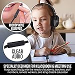 Premium Classroom Headphone & Mic Set 3.5mm Jack Stereo Sound Earphones with Microphone & Soft Swivel On Ear Pads- Perfect for E-Learning, Meetings, Calls - Bulk Pack of 5 (Black) - Image 2