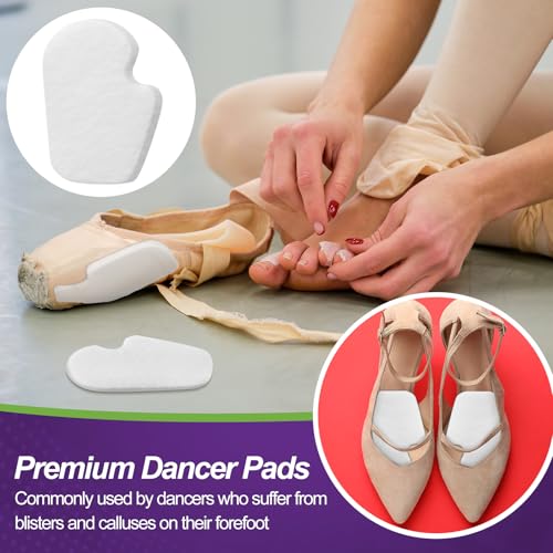 Image of Cutecrop 20 Pcs Sesamoiditis Pads, 1 /4 inch Thick Dancers Pads for Ball of Feet Pain Thick Adhesive Skived Felt Callus Sesamoiditis Relief Forefoot Cushion Pad Ball of Feet Pain(White,Right)