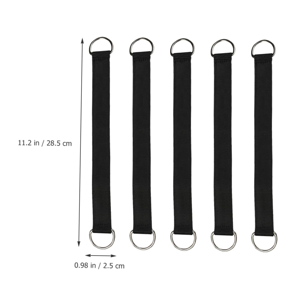 TOYANDONA 5 Ensembles Sangle De Boucle Swing Balançoire Remplacement De Plein Air Bretelles Chaise Hamac Suspendue Sangle De Swing d'arbre Black en Polyester 5 Pièces * 5