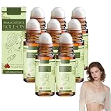 Rodillo de aceite de ricino para cuerpo facial de barriga, sérum facial multiuso para mujer, bola de rodillo para hidratar, ingredientes naturales, aceites de masaje para mujer, piel radiante suave y