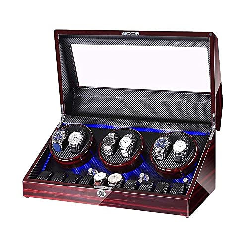 Organizador de relojes automático para hombre y mujer con vitrina de cristal