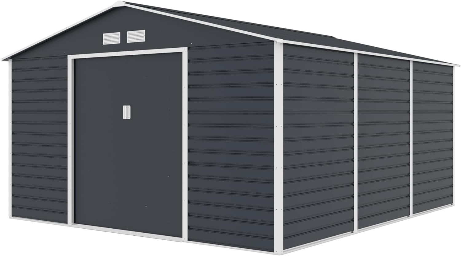 Domek ogrodowy G21 GAH 1300-340 x 382 cm, szopa na maszt – łatwy montaż, 13 m² (antracytowa)
