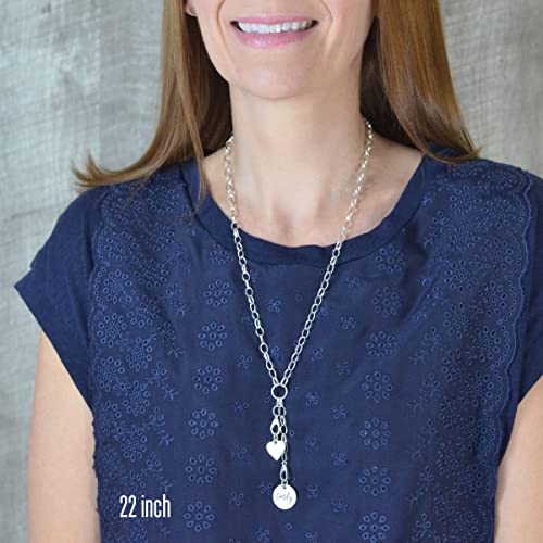 Charm Necklace with 2 Charm Holders in Sterling Silver3