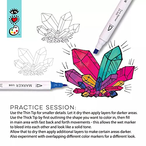 Image of Lakeer 48 Colours Dual Tip Alcohol Based Art Markers, Fine and Broad Chisel Tip Sketch Pens, Permanent Blendable Ink with Carrying Case for Painting, Sketching, Calligraphy and Coloring Books | Dual Tip Art Marker