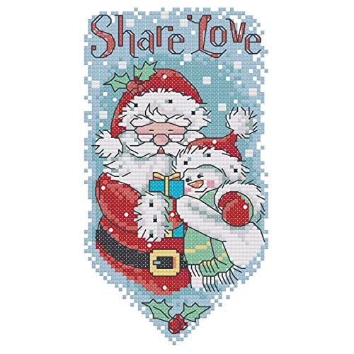Bilrost Cross Stitch Needlepoint Kits For Adults Cross Stitch Kits For Beginners Stamped Cross Stitch Kits For Adults Diy 11Ct Embroidery Patterns Stitches Kit-Santa Claus 7.09X10.63 Inch #TOP5