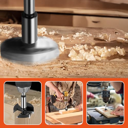 Miniatura 8 de Flintronic Brocas Forstner, 70mm Brocas Forstner Para Madera, Broca Forstn-Er De Acero De Tungsteno, Broca Para Madera De Dientes Múltiples Con Eje Redondo,Para Made-Ra,Made-Ra Dura,Tableros De Fibra