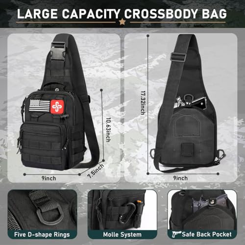 Survival Kit, 262Pcs Survival Gear and Supplies with First Aid Kit Pouch and Crossbody Bag, Emergency Kit with Tent, Camping Axe Hammer, Survival Shovel w/Pick, Bug Out Bag Gifts for Men Women - Image 3