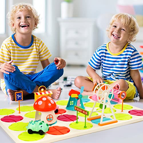 Chifafortoo Logical Road Builder Game, Electric Fun Dinosaur Maze Car Vehicle Rail Building & Construction Preschooler Learning Toy, Educational Montessori Brain Teaser Puzzle Smart Stem Board Game #TOP4
