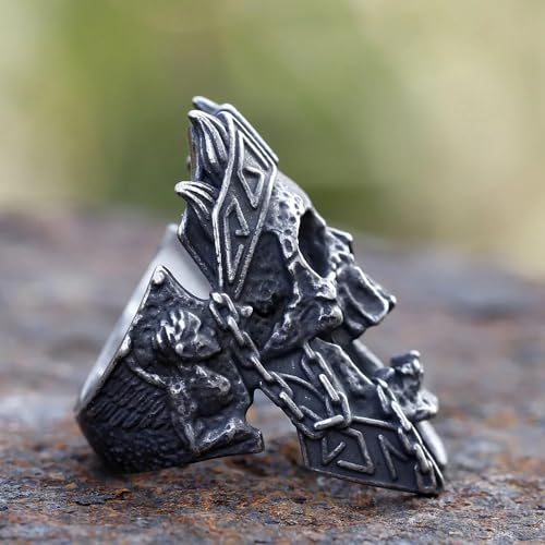 Image of Genuine Stainless Steel Ring Jewelry for Men Fashion Punk Biker Skull Rings